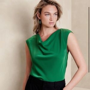 NWT! Stunning Green Cowl Neck Top